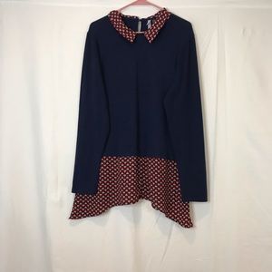 NY Collection Point Collar Layered Top